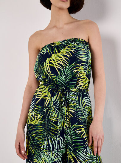 Bandeau Leaf Wide Leg Jumpsuit
