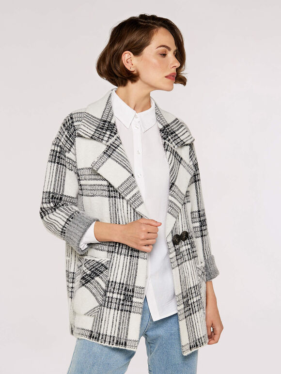 Classic Check Peacoat, Cream, large