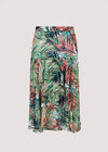 Painterly Tropical Midi Skirt, Cream, large