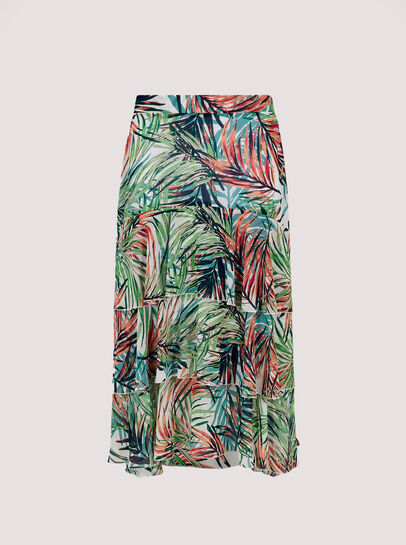 Painterly Tropical Midi Skirt