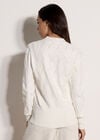 Pom Pointelle Knit Jumper, Cream, large