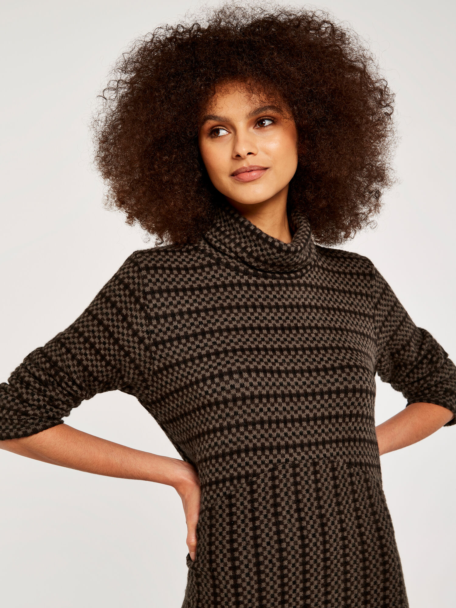 Jigsaw Stripe Cocoon Dress Apricot Clothing