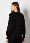 Twisted Cable Knit Crop Jumper, Black, large