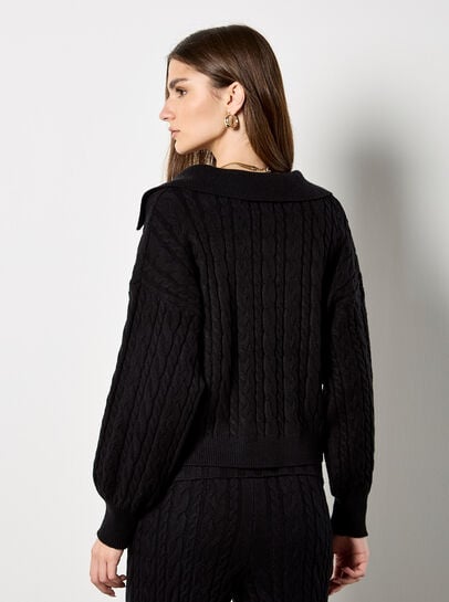 Twisted Cable Knit Crop Jumper