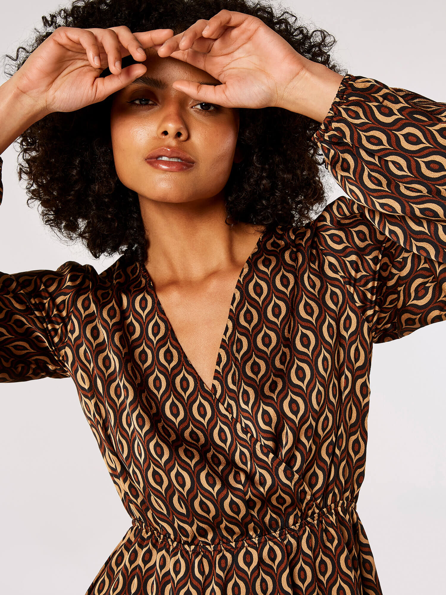 Geometric wrap dress store