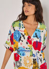Colourful Sketch Print Top, Cream, large