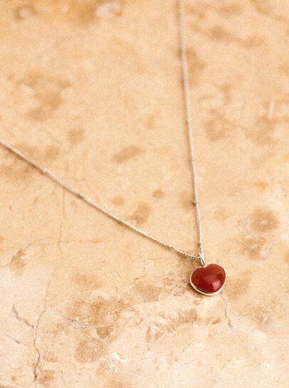 Silver Tone Heart Pendant Necklace