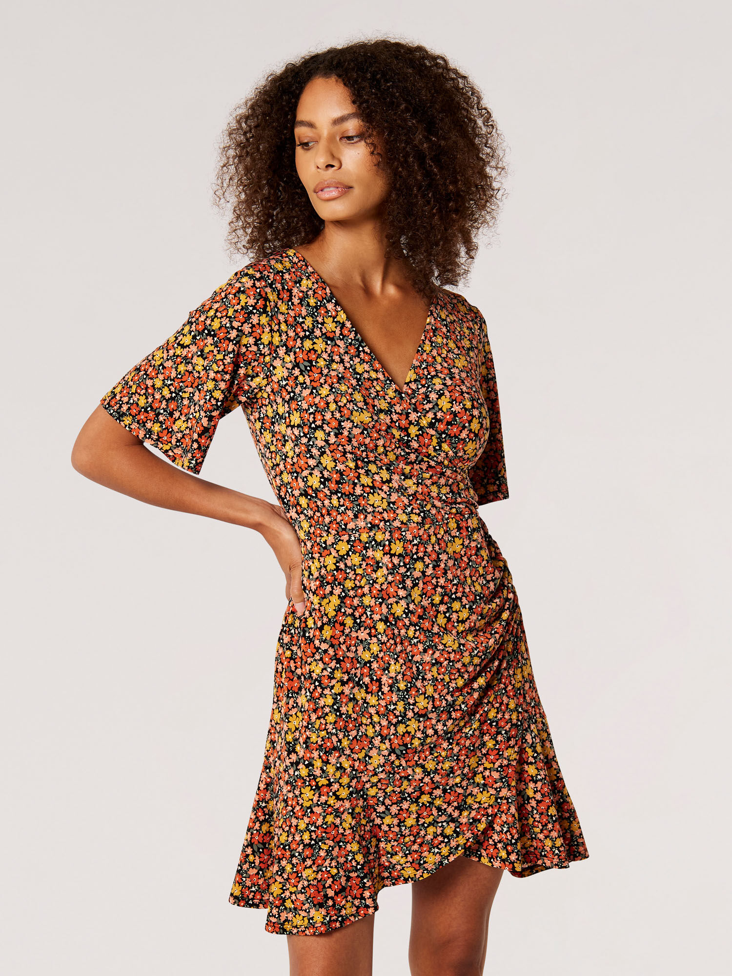 Apricot ditsy floral dress new arrivals