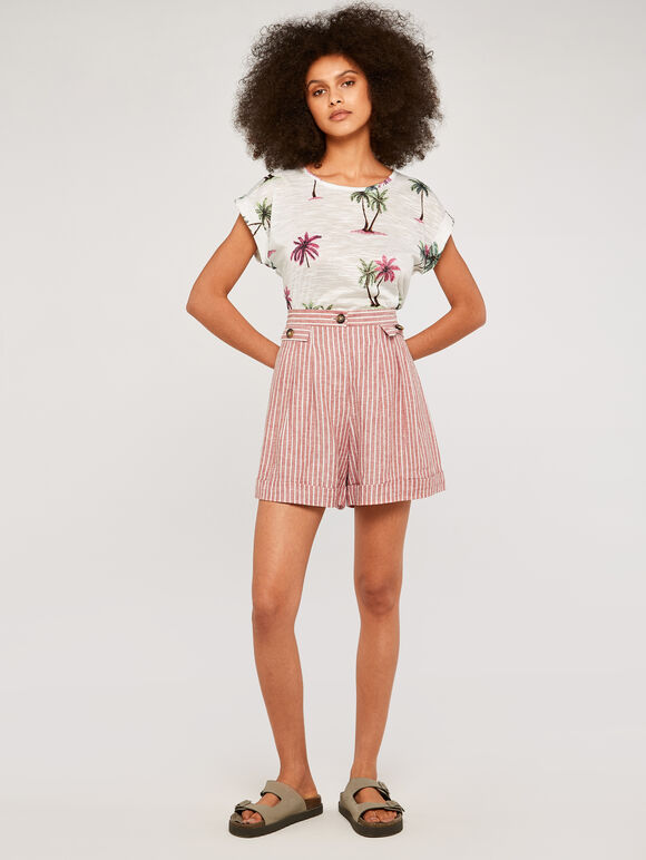 Palm Scene Slub Tee, Pink, large