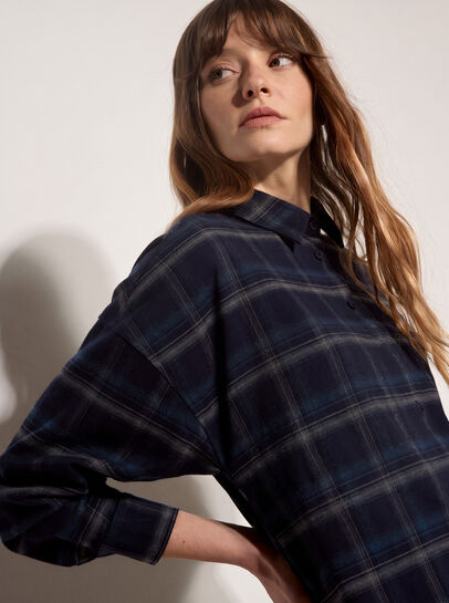 Oversized Check Print Shirt