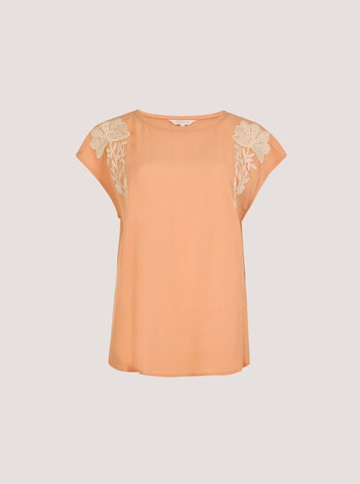 Floral Embroidered Crepe Top