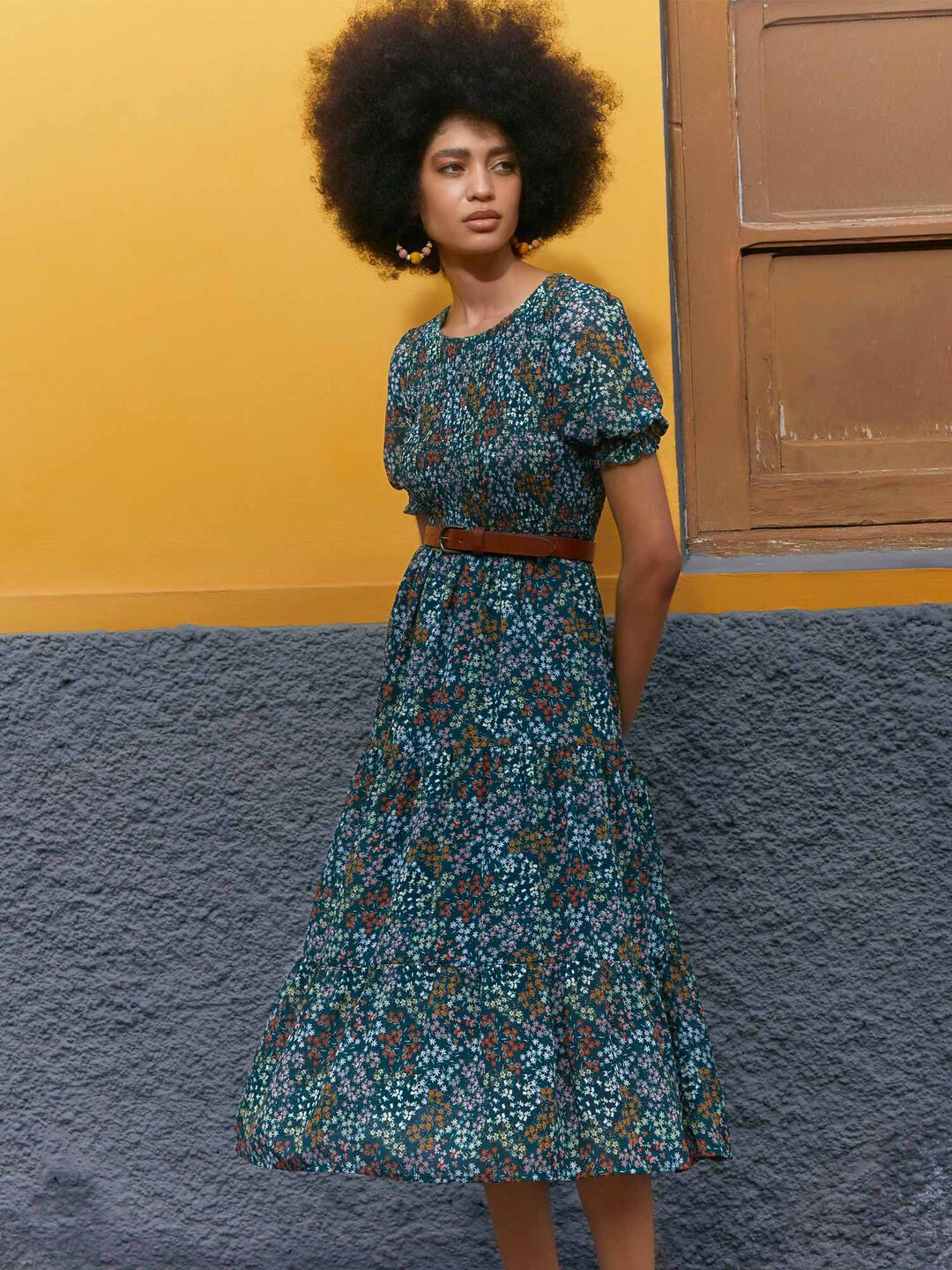 Ditsy Spray Midi Dress