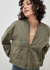 Lightweight Denim Bomber Jacket, Khaki, large