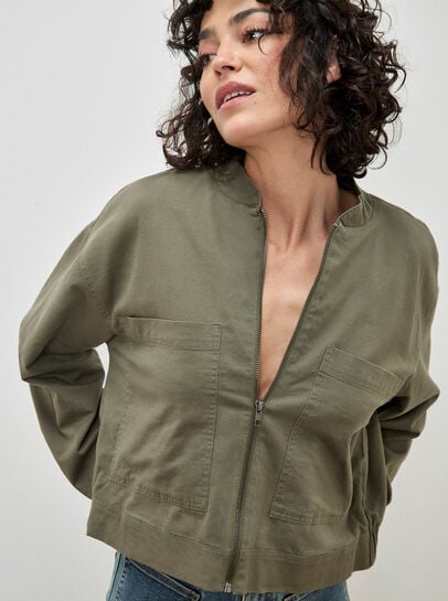 Lightweight Denim Bomber Jacket