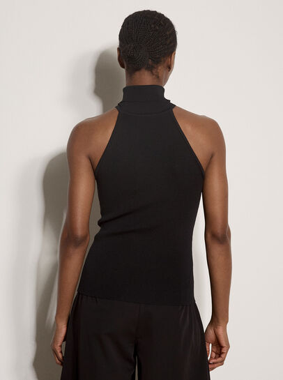 Roll Neck Knitted Tank Top