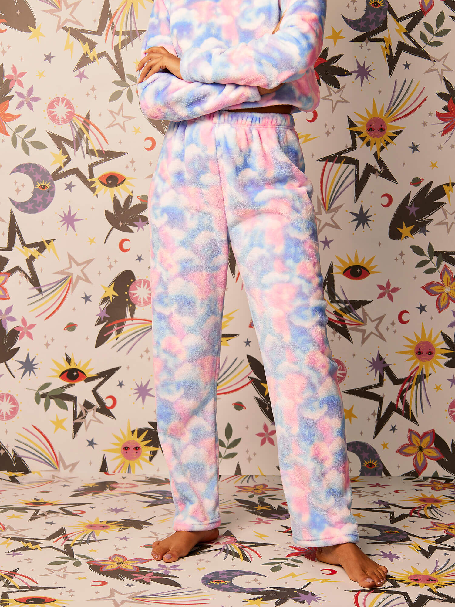 Clouds Fluffy Pyjama Trousers Apricot Clothing