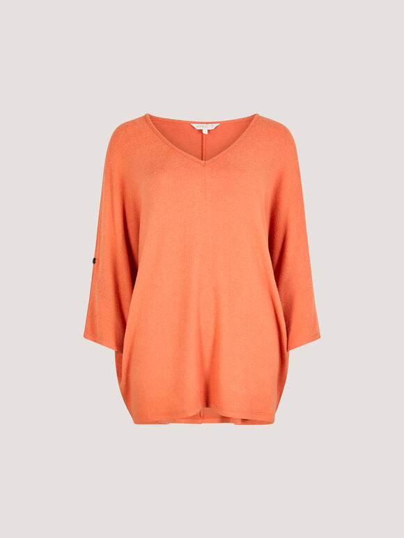 Soft Touch Oversized Batwing Top, Coral, large
