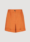 Rolled Hem Woven Shorts, Orange, large
