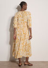 Tapestry Ikat Midi Dress, Mustard, large