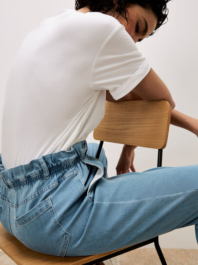 Freya Paper Bag Waist Slim Fit Jeans