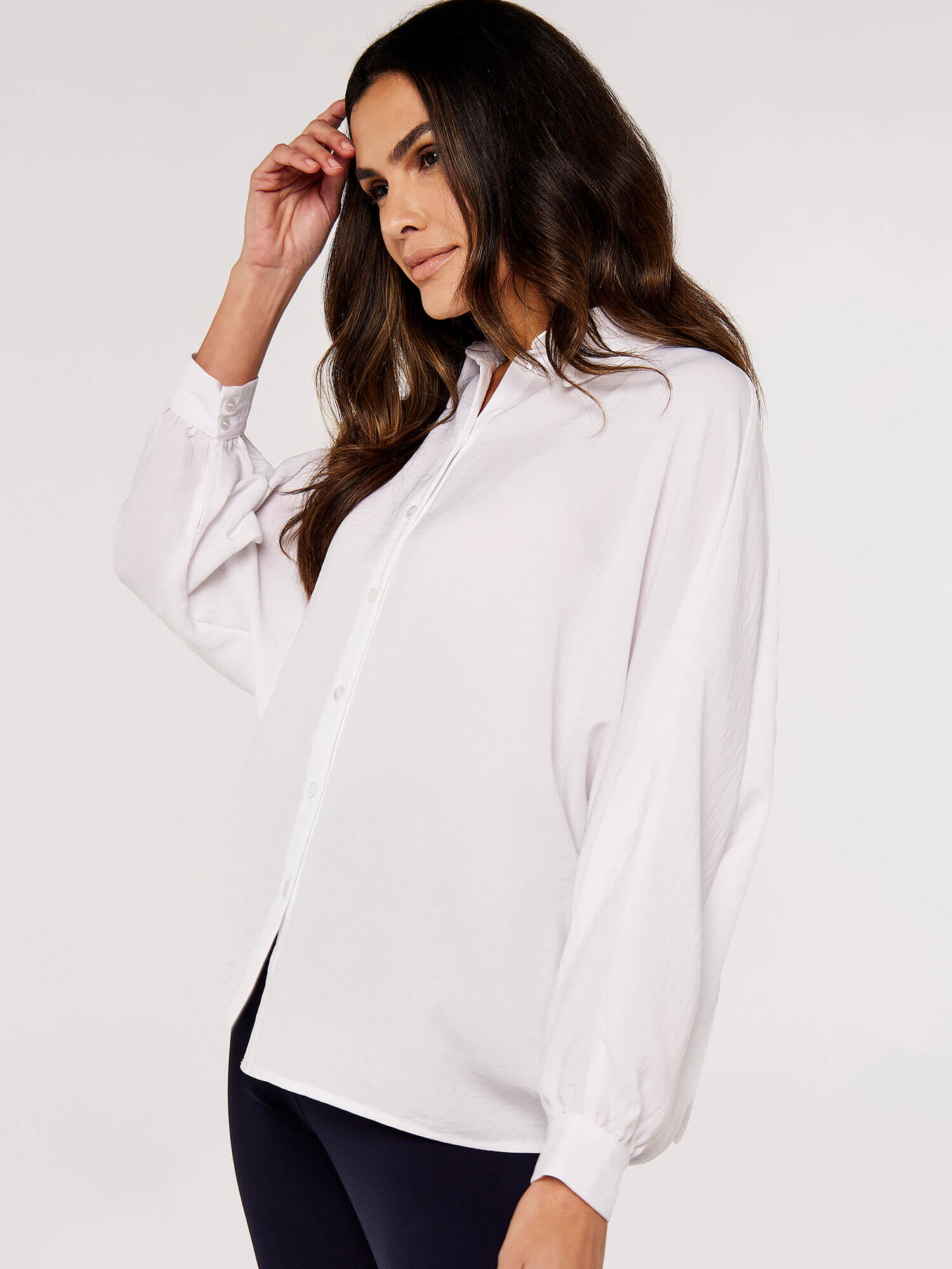 White batwing shirt clearance
