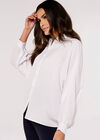 Oversized Batwing Airflow Shirt, Cream, large