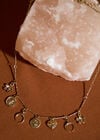 Gold Tone Charm Necklace, Gold, large