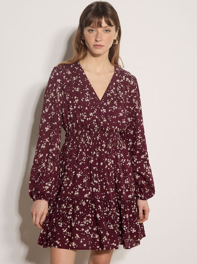Floral Wrap Mini Dress