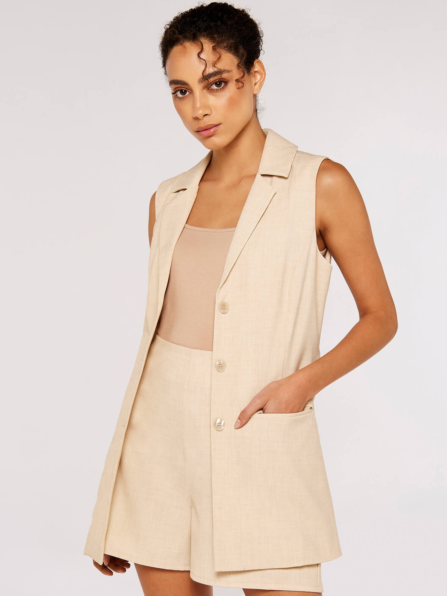 Sleeveless blazer sale