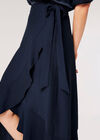 Ruffle Wrap Maxi Skirt, Navy, large