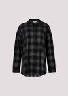 Oversized Check Corduroy Shirt, Grey, large