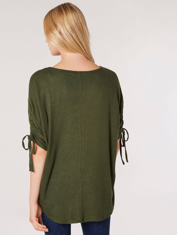 Haut tricoté doux au toucher, vert, grand