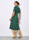 Floral Print Midi Dress, Green, large