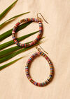  Beaded Hoop Earrings, Assorted, large