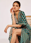 Geometric Patchwork Cocoon Dress, Green, large