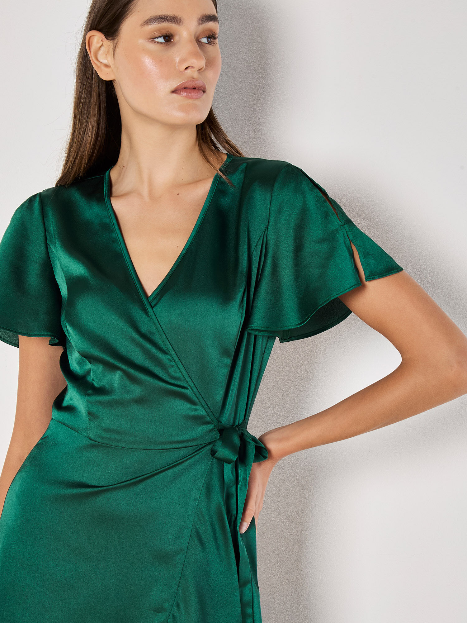 Robe portefeuille en satin sales