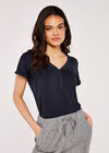 Yoke Front Tee, Navy, large