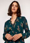 Floral Ruffle Mini Dress, Green, large