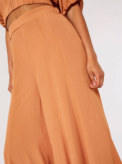 Cropped Textured Palazzo Trousers