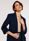 Turn up Sleeve Blazer, Navy, large