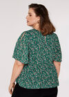 Curve Ditsy Floral Top, Green, large