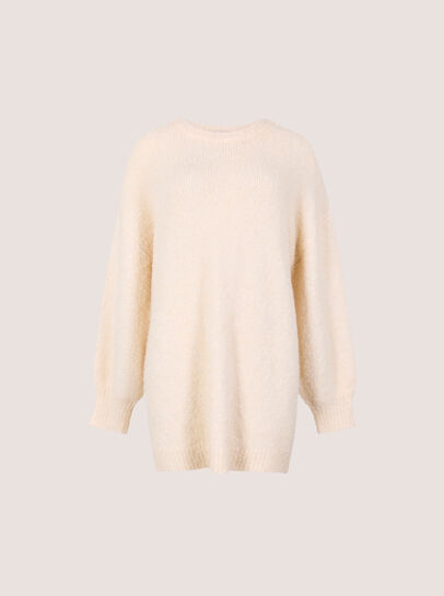 Soft Boucl&eacute; Oversized Long Jumper