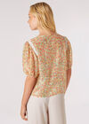 Floral Lace Pintuck Pleat Blouse, Cream, large