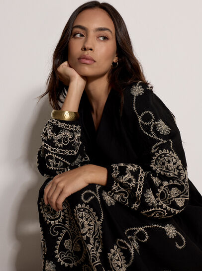 Paisley Embroidered Maxi Dress
