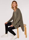 Waffle Oversized Top, Khaki, large