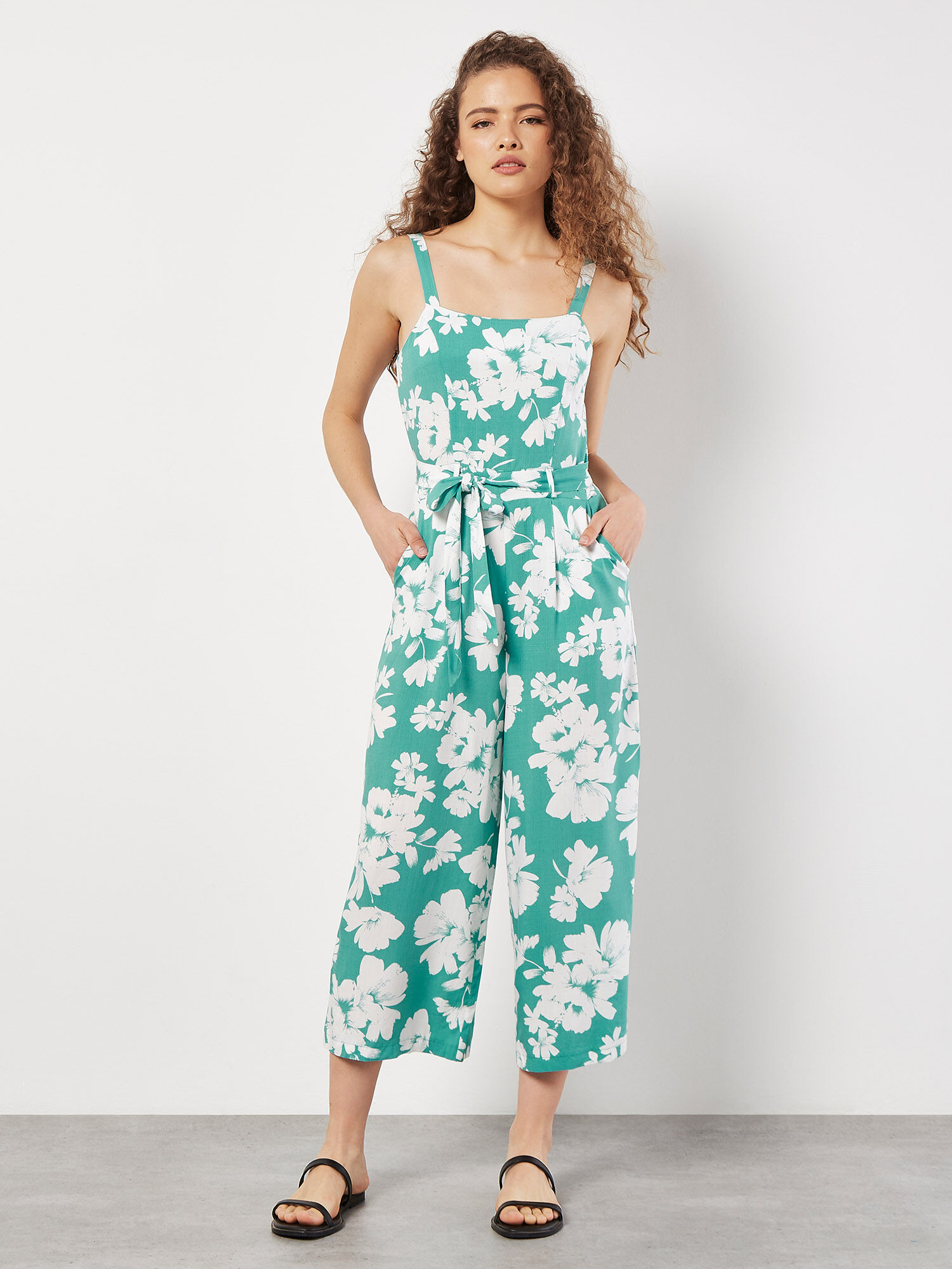 Teal floral jumpsuit online
