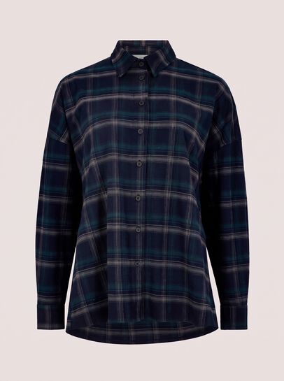 Oversized Check Print Shirt
