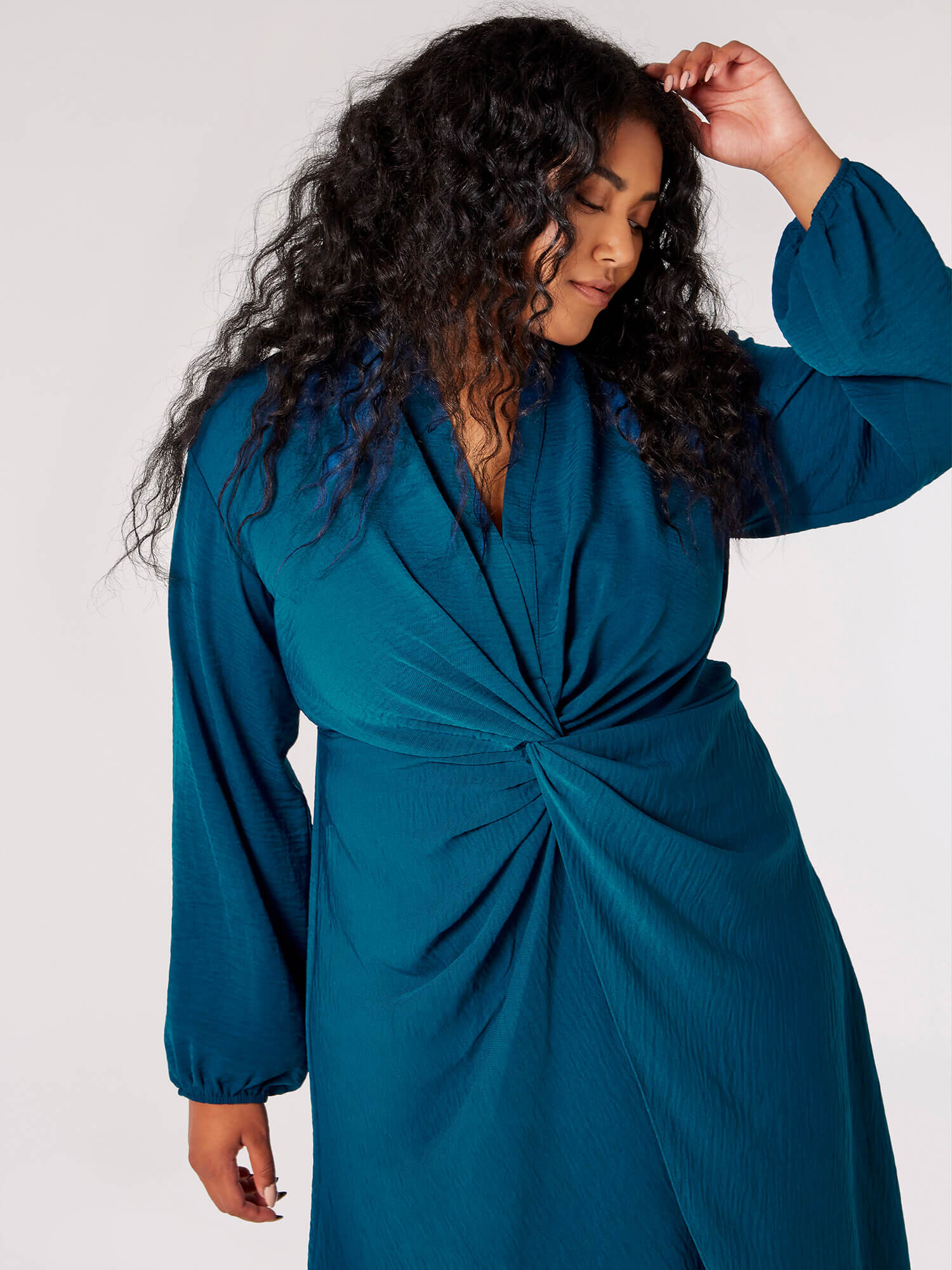 Missguided curve knot front midi dress top