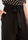  Wide Leg Tie Waist Trousers, Black, large
