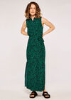 Leaf Silhouette Shirt Dress, Green, large